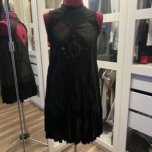 Free People Black Lace Mini Dress